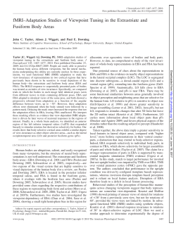 fMRI&ndash;Adaptation Studies of Viewpoint Tuning in the Extrastriate and