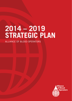 2014 &ndash; 2019 strategic plan - Alliance of Blood Operators