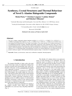 Syntheses, Crystal Structures and Thermal Behaviour of Novel L