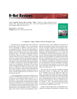 G. Campbell ua (Hgg.): Children in Slavery through the Ages - H-Net