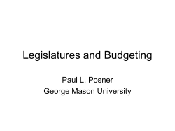 Legislatures and Budgeting
