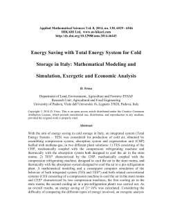 Energy Saving with Total Energy System for Cold