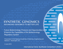 International Gene Synthesis Consortium (IGSC) - NAS