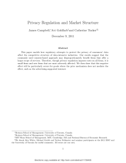 Privacy Regulation and Market Structure