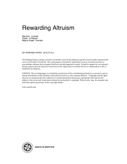 Rewarding Altruism - Santa Fe Institute