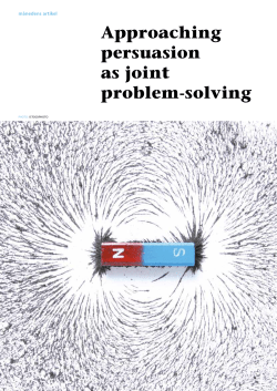 Approaching persuasion as joint problem-solving