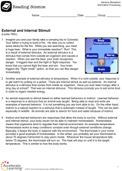 External and Internal Stimuli