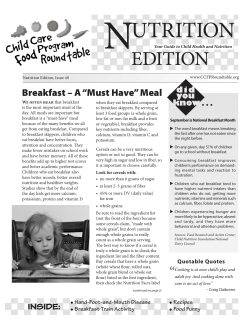 "Breakfast - A "Must Have" Meal