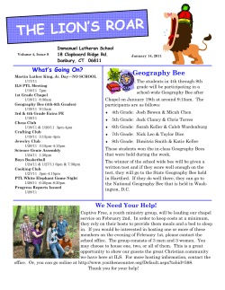THE LION`S ROAR - Immanuel Lutheran School