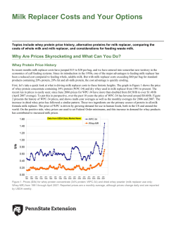 Milk Replacer Costs and Your Options