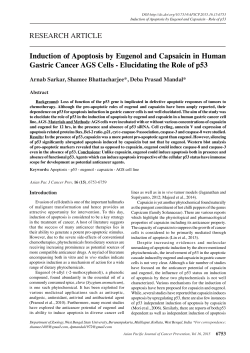 RESEARCH ARTICLE Induction of Apoptosis by Eugenol and