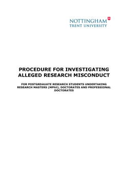 Procedure for Investigating Alleged Research Misconduct