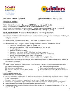 Due by February 15, 2015 - DC College Success Foundation