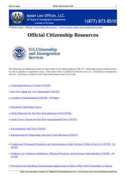 Official Citizenship Resources - covers many areas not usually