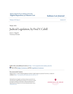 Judicial Legislation, by Fred V. Cahill