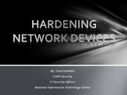 Hardening Network Devices