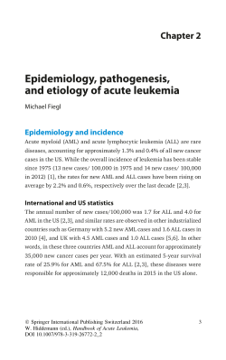Epidemiology, pathogenesis, and etiology of acute leukemia