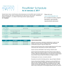 FlowRider&reg; Schedule