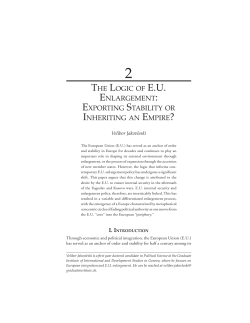 The Logic of E.U. Enlargement - Journal of Public and International