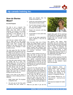 nlp canada training inc. How do Stories Mean?