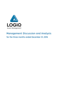Management Discussion and Analysis