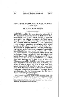 the india ventures of fisher ames