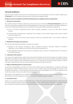 FATCA Policy Guidelines