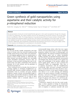 Green synthesis of gold nanoparticles using aspartame and their