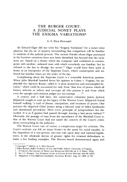 The Burger Court: A Judicial Nonet Plays the Enigma Variations