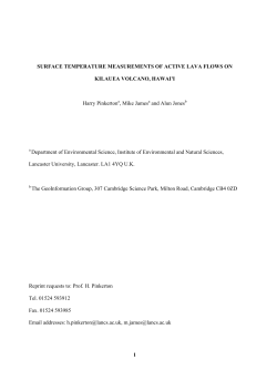1 SURFACE TEMPERATURE MEASUREMENTS OF ACTIVE LAVA