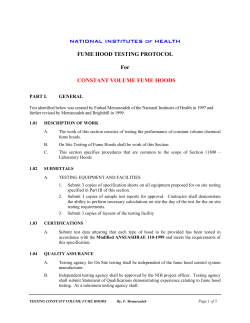 SECTION 15991 CONSTANT VOLUME FUME HOODS