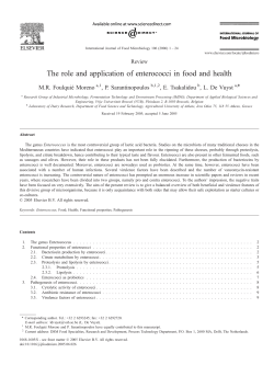 The role and application of enterococci in food and health