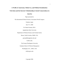 A Profile of Americans, Media Use, and Political Socialization