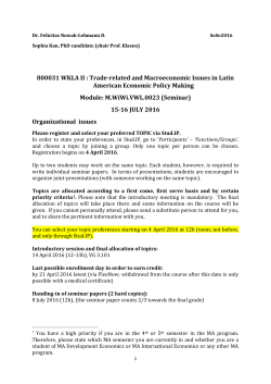 800031 WKLA II : Trade-related and Macroeconomic Issues in Latin