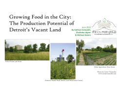 Growing Food in the City: The Production Potential of Detroit`s