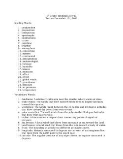 Spelling List #13 Test on December 15th, 2015 Spelling Words