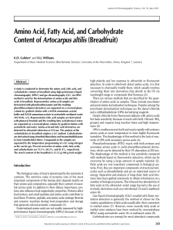 Amino Acid, Fatty Acid, and Carbohydrate Content of Artocarpus