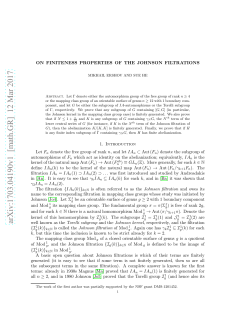 On finiteness properties of the Johnson filtrations