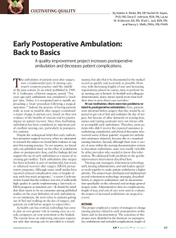 Early Postoperative Ambulation: Back to Basics