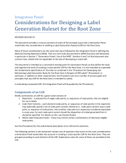 Considerations for Designing a Label Generation Ruleset for