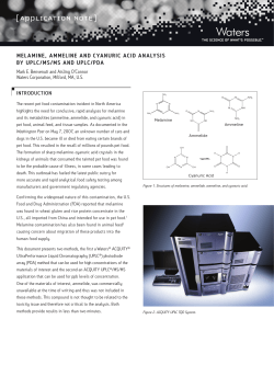 Melamine, Ammeline, and Cyanuric Acid Analysis by UPLC