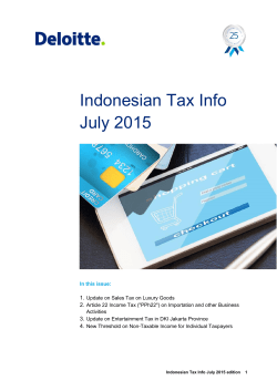 Indonesian Tax Info July 2015