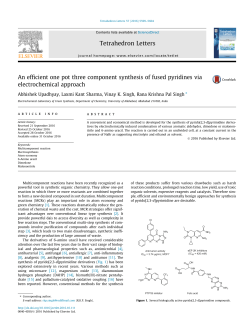 An efficient one pot three component synthesis of fused