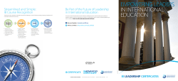 IB LEADERSHIP CERtIfICAtES - International Baccalaureate