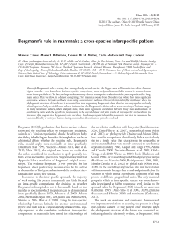 Bergmanns rule in mammals: a crossspecies interspecific pattern