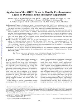 Application of the ABCD2 Score to Identify