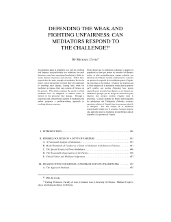 defending the weak and fighting unfairness: can mediators respond