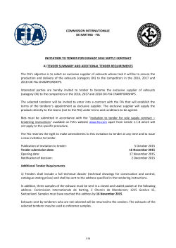 fia invitation to tender for exhaust sole supply contract a) tender