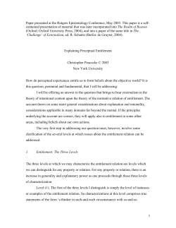 Explaining Perceptual Entitlement