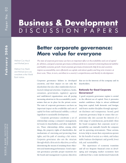 Better corporate governance: More value for everyone